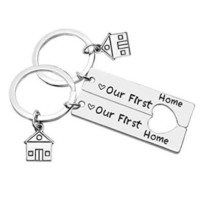 พวงกุญแจบ้านใหม่สำหรับพวงกุญแจน่ารักสำหรับใช้ในบ้าน2ชิ้นของขวัญสำหรับใช้ในบ้าน