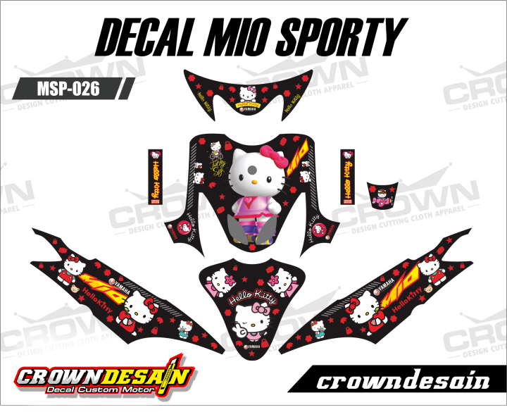 Sticker Decal Yamaha Mio Sporty HITAM HELLO KITTY Lazada Indonesia