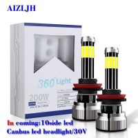 (Premium car) Aizljh 30000LM 6000K 9005/HB3 9006/HB4 H1 H7 H11 H8 H9 Canbus Led ชิป COB หลอดไฟหมอกรถ200W 12V 10ด้านข้างโคมไฟ