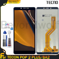 Beyondwolf ต้นฉบับสำหรับ Tecno Pop 2 B1P/Pop 2 Plus เซ็นเซอร์จอแสดงผล LCD แบบสัมผัสหน้าจอ BA2อะไหล่ Pop2 B1P Pop 2 Plus BA2แผงจอแสดงผลหน้าเลนส์กระจก LCD เต็มรูปแบบ