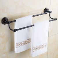 ❂❧♧ Vidric Towel Bars Double Rails Brass Wall Shelves Towel Holder Bath Shelf Towel Hanger Bathroom Accessories Black Towel