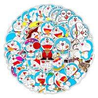 Bandai สติ๊กเกอร์การ์ตูนอะนิเมะ Kawaii Doraemon สำหรับกระเป๋าแล็ปท็อปเครื่องเขียนอัลบั้มสติ๊กเกอร์กันน้ำแบบลอกแปะกราฟฟิตีของเล่นเด็กของขวัญ