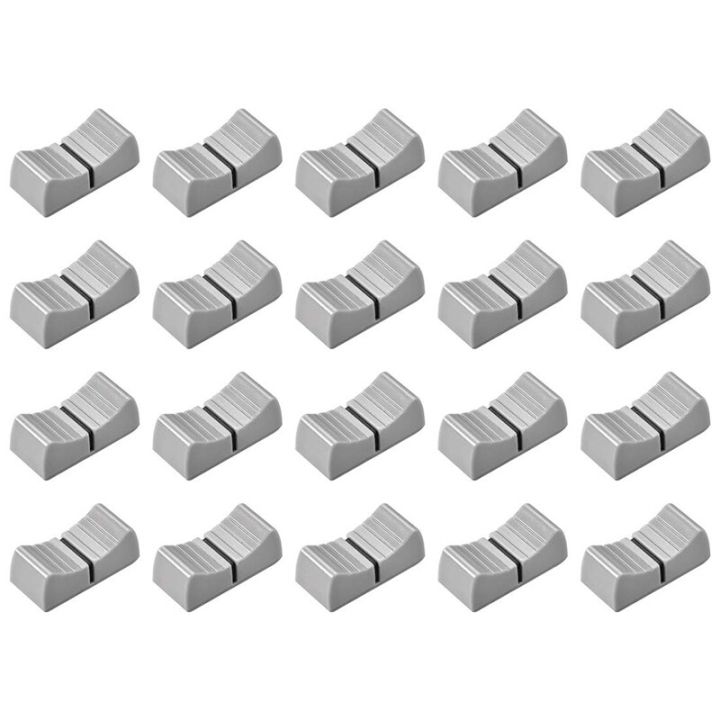 hot-ad-20pcs-24mmx11mmx10mm-console-mixer-slider-fader-knobs-replacement-for-potentiometer-gray-knob-black-mark