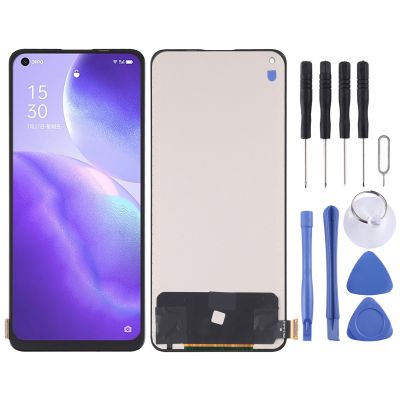 วัสดุ TFT หน้าจอ LCD และ Digitizer ประกอบเต็มตัวเครื่องสำหรับ Reno5 OPPO 5G / Reno5 4G / K9 / Realme Q3 Pro / Realme GT Neo ไม่รองรับการระบุลายนิ้วมือ