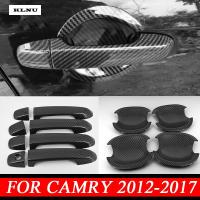 KLNU สำหรับ TOYOTA CAMRY 2012-2016คาร์บอนไฟเบอร์รูปแบบรถประตู Handle Bowl Cover,CAMRY XV50ประตู Handle Trims