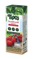 TIPCO น้ำเชอร์รี่เบอร์รี่ผสมน้ำองุ่น Cherry Berry &amp; Grape Juice 100% ขนาด 200 มล. x 24 กล่อง ยกลัง (1ลัง/24กล่อง)