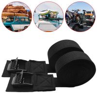 2Pieces Car Luggage Bag Cargo Lashing Strap Zinc Alloy Buckle Nylon Car Tension Rope Tie Down Strap Strong Ratchet Belt Black