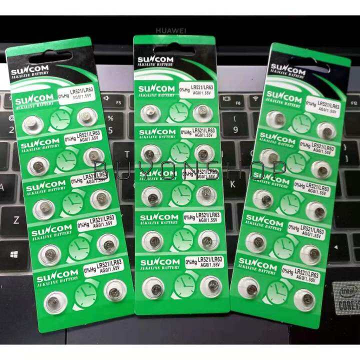 LR521 LR63 AG0 High Quality Suncom Button Cell Battery1.55V Watch ...