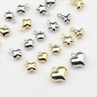 10PCS Zinc Alloy Heart Star Butterfly Sun Three-Dimensional Light Hand-Made Pendant DIY Earrings Necklace Accessories Materials