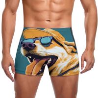 Dog Swimming Trunks Laughing Funny Durable Trending Swim Boxers Large Size Pool Man Swimwear Swimwear