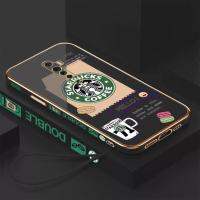 Starbucks เคส Oppo Reno Reno2 RenoZ,Reno3po Reno3 Reno2F โทรศัพท์ชุบโครเมียมนิ่มป้องกันกล้องแฟชั่นหรู