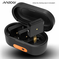 Andoer เคสชาร์จไมโครโฟนไร้สาย,กล่องชาร์จ3ช่องพร้อมอินพุต Type-C USB-A ไฟแสดงสถานะเอาต์พุตอะไหล่ชาร์จสำหรับ RODE Wireless GO I/ GO II ไมโครโฟน