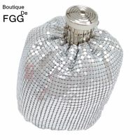 Boutique De FGG Mini Fashion Aluminum Day Clutches Women Casual Coin Purse Money Bag Evening Party Dinner Clutch Handbag