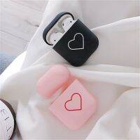 HoneydewD สีชมพูด้านน่ารักหูฟังอุปกรณ์เสริมฮาร์ดพีซีเคสครอบปกป้องLove HeartสำหรับApple Airpods