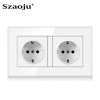 Szaoju Usb ซ็อกเก็ตเต้าเสียบไฟมาตรฐานเยอรมันพร้อม Usb 16a Led คริสตัลหน้าจอโทรศัพท์ Ac 110 -250V 146Mm * 86Mm Led Lndicator