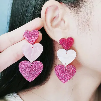 Dainty Earrings Simple Love Earrings Trendy Womens Earrings Minimalist Asymmetrical Earrings Statement Love Earrings