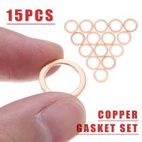 15pcs/set M10 Copper Sealing Washer Gasket Sump Plug Oil HEL Motorcycle Bike Car Brake Line Banjo Bolt Copper Crush Washers