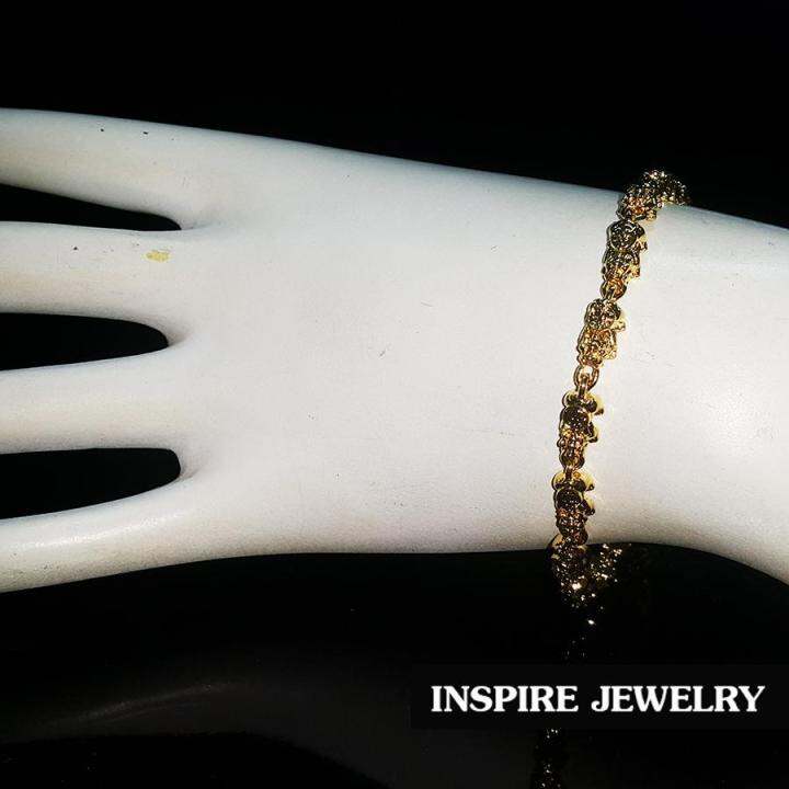 inspire-jewelry-สร้อยข้อมือลายปี่เซี้ยะต่อกันรอบข้อมือ-ยาว-18cm-งานสวย-งานจิวเวลลี่