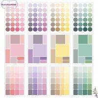 HUANLU421540954 4 Sheets/Set เครื่องเขียน ตกแต่งอัลบั้ม สีทึบ สติ๊กเกอร์กระดาษ สมุดภาพ ฉลากพื้นฐาน สติ๊กเกอร์กาว