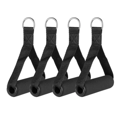 Black Resistance Band Handle Rope Bar Attachment Handlebar Station Fitness Tricep Exercise Gym Training Accessories