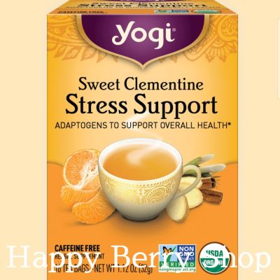 ชา YOGI ORGANIC HERBAL TEA 🍃⭐Sweet Clementine Stress Support⭐🍵 ชาโยคี ชาสมุนไพรออแกนิค ชาเพื่อสุขภาพ จากอเมริกา🇺🇸 1 กล่องมี 16 ซอง