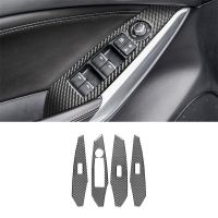 For MAZDA 3 Axela 2017 2018 LHD Soft Carbon Fiber Window Lift Switch Button Cover Trim Frame Sticker Accessories