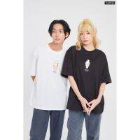 Yuedpao x Toogton ผ้าหนาทรงสวย ยับยากรีดง่าย รับประกันไม่ย้วย 2 ปี เสื้อยืด Oversized i-cream set Black&amp;White