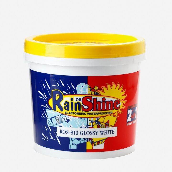 Rain or Shine Elastomeric Waterproofing Paint 4L ROS810 Glossy White