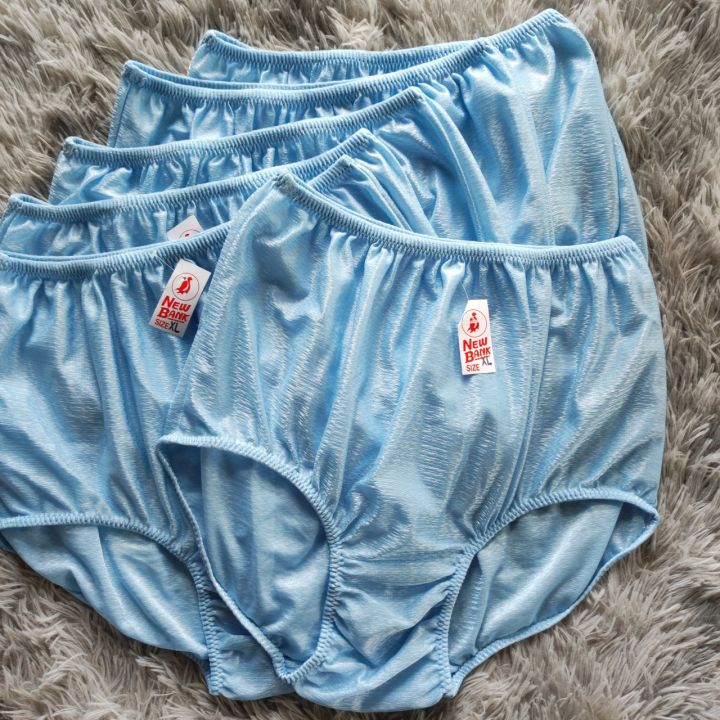 กางเกงในผู้หญิง-ไซส์ใหญ่-เต็มตัว-xl-สีฟ้า-แพ็ค6-ตัว-ผ้าไนล่อนผ้านิ่ม-ราคาโรงงาน-เอว-36-42-นิ้ว-แห้งเร็ว-underwear-nylon-full-briefs