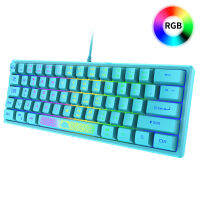 K61วิศวกรรมแป้นพิมพ์ RGB แสงไฟ1.5เมตรคีย์บอร์ดแบบมีสาย62คีย์คีย์บอร์ดเกมปล่องภูเขาไฟสถาปัตยกรรมแป้นพิมพ์สำหรับแล็ปท็อปพีซี