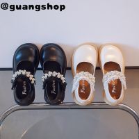 guangshop นัวเนียสไตล์สาวหนังรองเท้าแบนน่ารักมุกนุ่มแต่เพียงผู้เดียวเจ้าหญิงเด็กรองเท้า3-16ปีป้องกันการลื่น T22N08CC-74