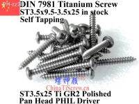 DIN 7981 ST3.5 Self Tapping Titanium screw 3.5x9.5 3.5x13 3.5x16 3.5x19 3.5x25 Pan Head PHIL Driver Ti GR2 Polished