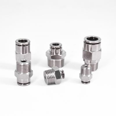 Pneumatic Connectors M5 1/8 quot; 1/4 quot; 3/8 quot; 1/2 quot; BSPT Male Nickel Plated Brass Push In Quick Connector Release Air Fitting Plumbing