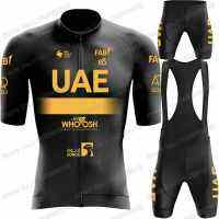 ZZOOI 2023 Popular UAE Team Cycling Jersey Set Golden Black Cycling Clothing Men Kits Road Bike Shirts Suit Bicycle Pants MTB Maillot