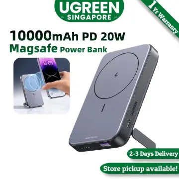 UGREEN Magnetic Battery 10,000mAh Battery Pack with Foldable Kickstand PD  20W 3 Ports Wireless Portable Power Bank Compatible with Magsafe iPhone