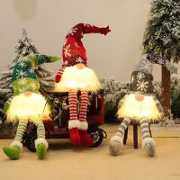 Christmas Faceless Doll Ornaments LED Light Plush Knitting Crafts Pendant Decor Christmas Decorations For Home Kids Gift Decor