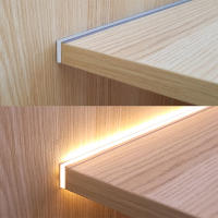 Built-in LED Invisible Cabinet Strip Light Layer Shelf 18mm Panel Edge Backlight Lamp 12V Up Down Beam Glow Cupboard Bookcase