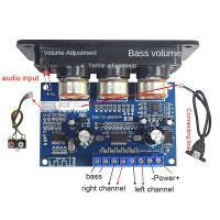 1Set Blue 2.1 Channel X25W+50W BT5.0 DC12-20V Digital Amplifier Board Subwoofer Class D Amplifier Board with AUX Cable+USB Cable