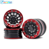 THINKMAX 4Pcs สีดำสีแดง Cnc โลหะ1.9นิ้ว Beadlock ล้อ Rims Hubs สำหรับ Axial Scx10 Cc01 D90 D110 1/10 Rc Rock Crawler รถอะไหล่