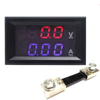 โวลต์มิเตอร์ดิจิตอล DC 0-100V 10A 50A 100A Dual Display แผง Amp Volt Gauge เครื่องตรวจจับแรงดันไฟฟ้าปัจจุบัน