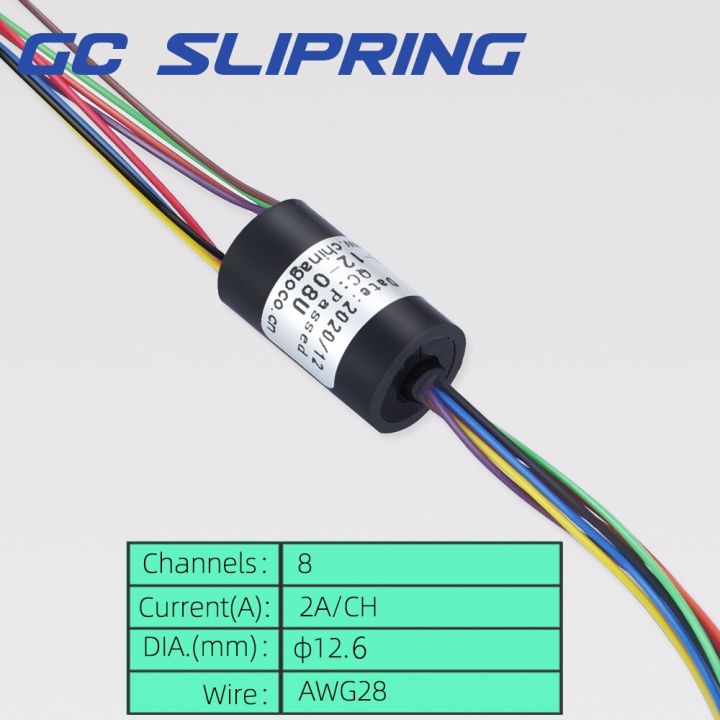gcslipring-slipringelectric-slip-ring-8-rings-each-ring-current-2a-diameter-12-5mm-ptz-slip-ring-stay-plate-slip-ring