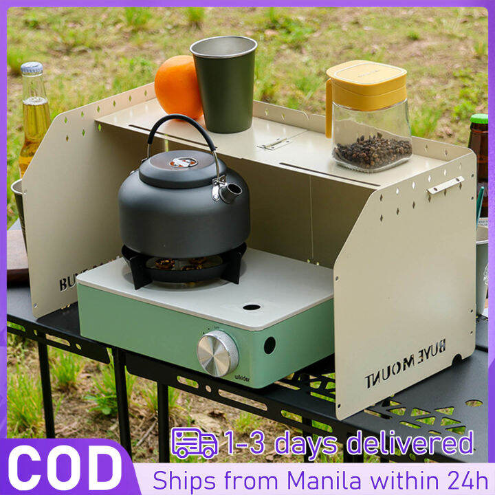 Gas Stove Windshield Foldable Portable Camping Cooking Burner Wind
