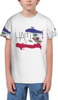 Haiti Map Pride Haitian Flag T- Shirt Short Novelty for Boys and Girl