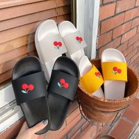 Women Men Summer Slippers Sandals Beach Slides Cartoon Cherry Thick Soled Flip Flops Boys Girls Uni Bathroom Shoes Zapatillas