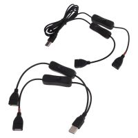 Double-switched USB Extension Cord Wire Kabel Y-splitter Dukungan untuk Pengisian Perangkat Digital Jalur Pria ke Wanita