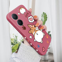 เคส PMP สำหรับ VIVO Y27 5G น่ารักลายการ์ตูนเวลส์ Corgi Pembroke รอยเท้าสุนัขโทรศัพท์ดีไซน์เคสขอบสี่เหลี่ยมของเหลวปลอกซิลิโคนคลุมทั้งหมดเคสป้องกันกล้อง