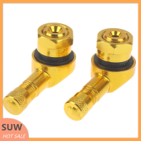 ? SUW 2pcs CNC รถจักรยานยนต์90องศามุมล้อยางก้าน tubeless Valve อลูมิเนียม