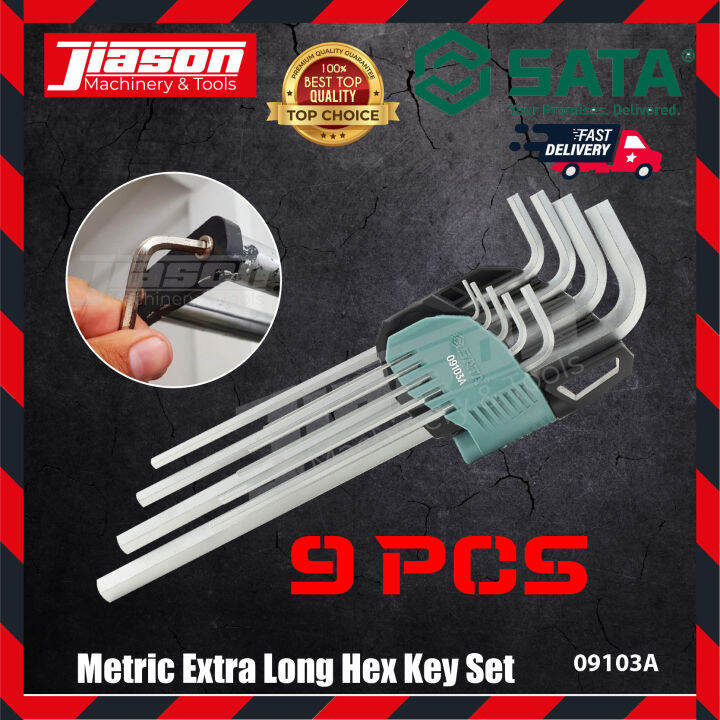 SATA 09103A 9Pc. Metric Extra Long Hex Key Set | Lazada