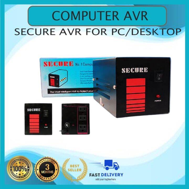 SECURE AVR FOR PC/DESKTOP Voltage 220V AVR. Watts 500 Watts Automatic