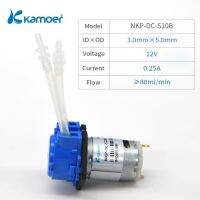 【✱2023 HOT✱】 SBJHNJ SHOP Kamoer 12V อัตราการไหลขนาดเล็กและปั๊มรีดท่อต่ำพร้อมท่อซิลิโคน3*5มม. 3ใบพัดสีฟ้าและจานแบบตรง